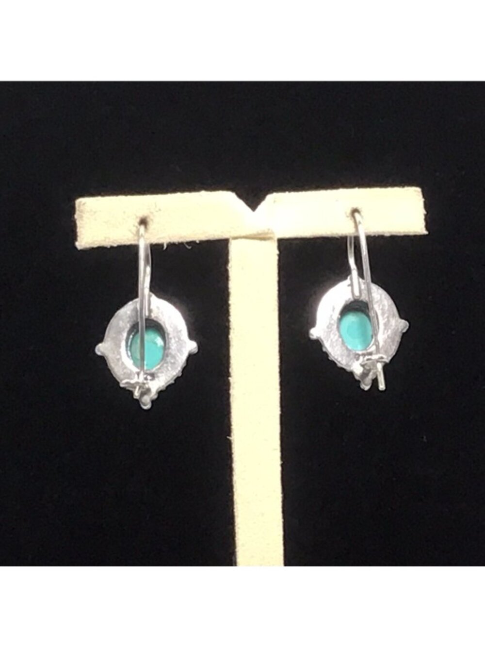 Sterling Silver Turquoise Earrings Vintage Dangle 5.9g 1.25” - Picture 3 of 8